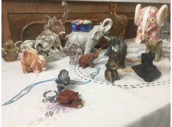 Vintage Elephant Assortment, Planter, Decanter, Jewelry Box And More
