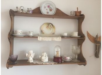 Vintage Dishes And Decor- Shelf Included