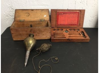 Antique Blue Point Tap And Die Set, And Plumb With Case