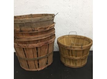 5 Vintage Bushel Baskets