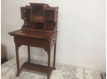 Antique Secretary/ Desk With Beautiful Details And Unique Side Drawers