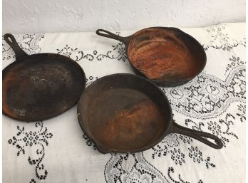 3 Vintage Cast Iron Pieces