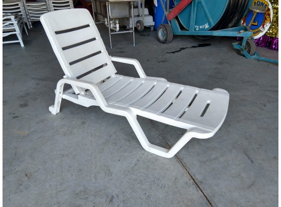 Stack Of 6 Vinyl Reclining Loungers From The Aurora Pool