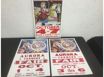 3 Cardboard Farmers Fair Posters