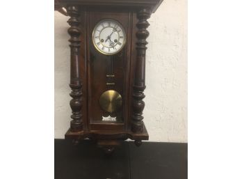 Antique Hanging Clock- Works Has Been Serviced With New Mechanisms