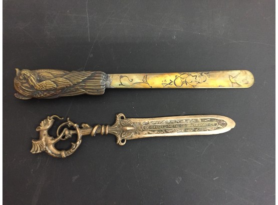 Vintage Letter Openers, D-oxidized Metal Co