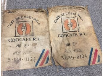Coffee Bags Stamped New York And Costa Rico