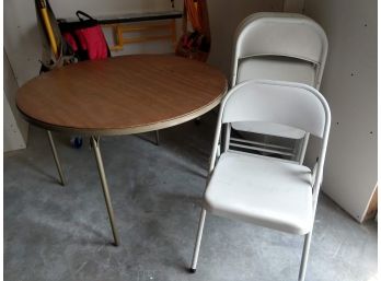 Foldable Card Table And 4  Chairs