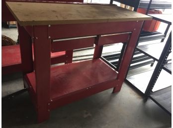 Metal And Wood Work Bench