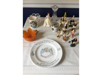 Vintage Assortment, Including Egg Coddler,  Orange Hand Painted Flower Dish
