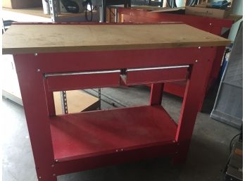 Metal Work Bench With Wood Top