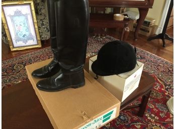 Riding Boots And Helmet