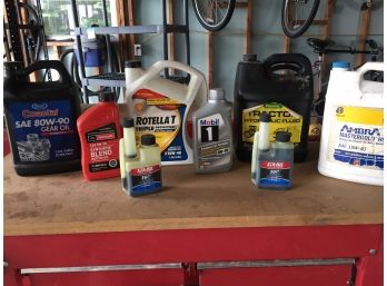 Various Car And Tractor Fluids All Full