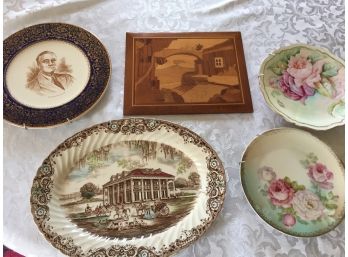 Vintage Plates- Imperial, Heritage Hall, Made In Bavaria, Wood Burned Made In Italy