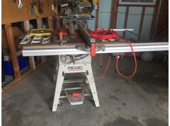 10' Rigid Table Saw, On Rolling Table/cart With 8'dado Blades