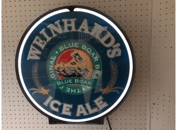 Weinhards Ice Ale Light Up Sign With Circle Motion In The Middle