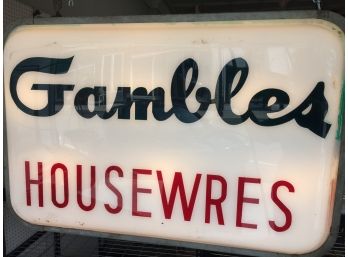 Vintage Gambles Houswres Light Up Sign