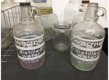 Vintage Glass Bottles Including Wagner Distilled Water