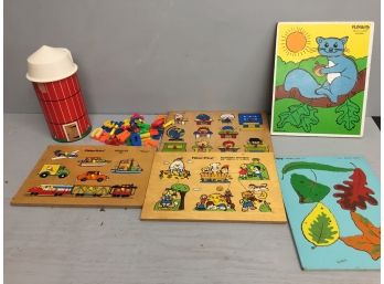 Vintage Wooden Puzzles And Magnetic Letters
