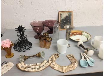 Vintage Assortment, Collars, Glassware, Door Knobs And More
