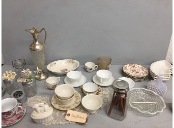Large Assortment Of Tea Cups, Serving Pieces And Decor