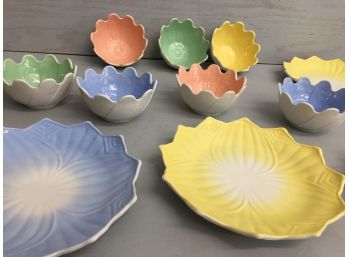 Vintage Pastel Lunch Plates And Bowls