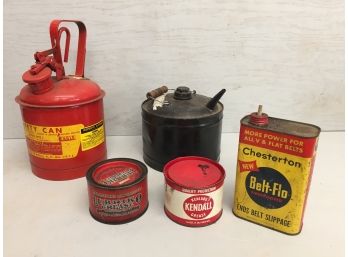 Vintage Oil And Grease Cans- Lubrik Grease, Kendall Grease