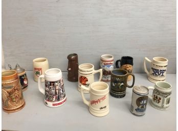 Beer Stein Assortment- Bengals, Reds- Germany And More, JR Premium Beer Can,