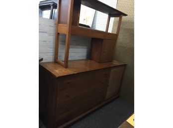 Mid-century Buffet With  Drawers, Cabinet And Shelves