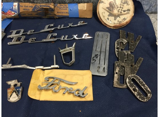 Vintage Emblems- Ford, Deluxe, Special Deluxe And More