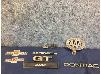 Vintage Emblems, Pontiac, Duster, GT, Berinetta, 927, Red Head Heald, AAA