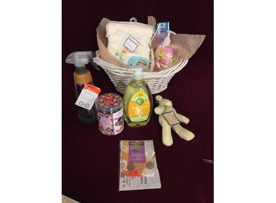Baby Gift Basket- Sentcy Items, Blanket And More