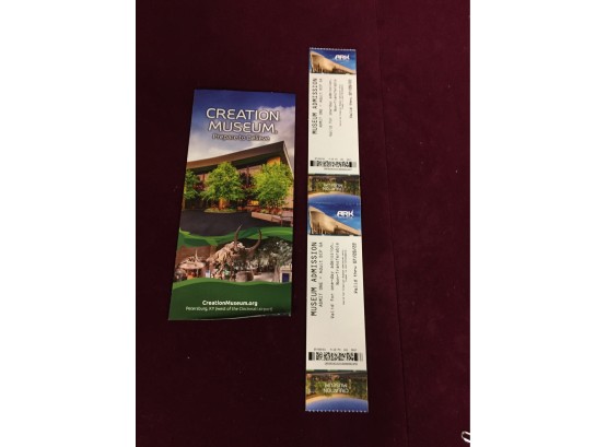 2 Creation Museum  Adult Admission Tickets- Value $79.90