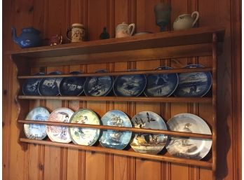 Vintage Plates With Shelf
