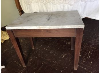 Wooden Marble Top Side Table