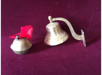 Vintage Brass Wall Bell An Jingle Bell