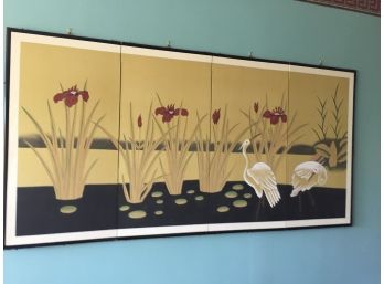 Crane Art Work And Reeds