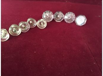 Vintage Glass  Door And Cabinet Knobs- Some With A Purple Tint