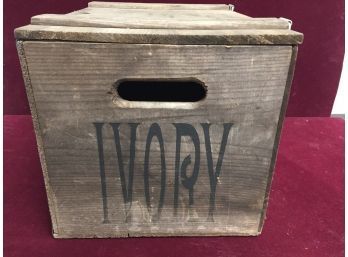 Vintage Procter & Gamble Wood Ivory Crate W/hinged Lid