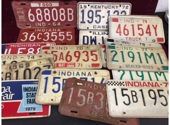 Vintages License Plates Lot #3-indiana And More 1960's & 70's