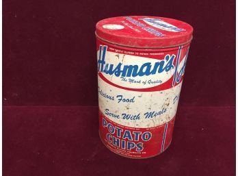 Vintage Husman's Potato Chip Can Cincinnati, Oh.