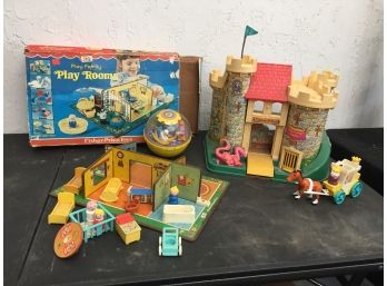 Vintage Fisher Price Castle, Playroom Merry Go Round Ball