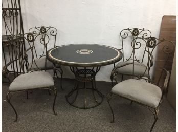 Italian Marble Top Table W/4 Chairs