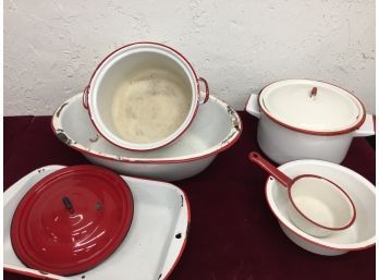Vintage Red/white Enamelware