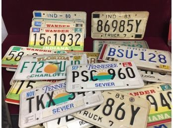 License Plates Lot #2- Indiana And More 1980's, 90's & 2000's