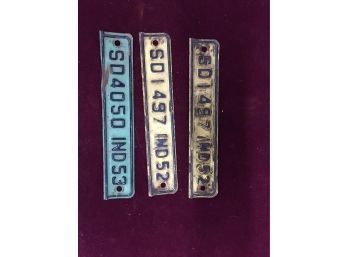 Vintage Indiana  Plates Lot #6- 1950's