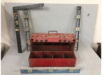Vintage Tool Carrier And Levels