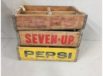 Vintage Pepsi And Seven-up Crates