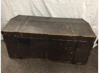 Wood And Metal Steamer Trunk