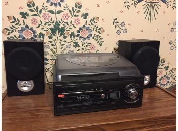 Encore Technology- Stereo/record Player And Speakers